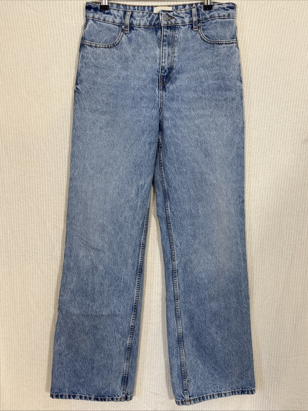 Sèzane Denim Jeans Women Light Wash Wide Leg Baggy FR 38 US 29 US 4/6 Mid Rise
